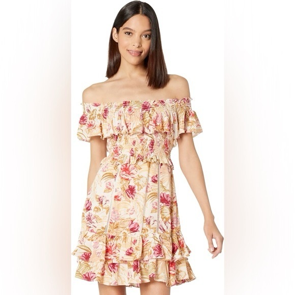 Astr Riviera Floral Ruffle Off Shoulder Dress - Picture 5 of 6
